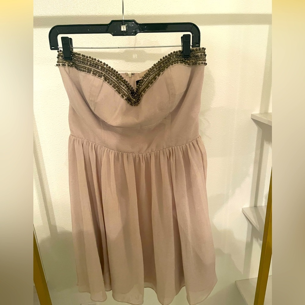 Guess Beaded Strapless Dress